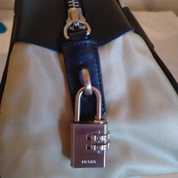 PRADA Milano Tessuto Nylon & Smooth Leather Bowler Bag